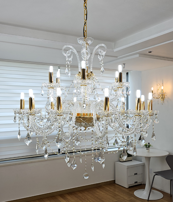 오리엔 18등(1000파이) 크리스탈거실등 샹들리에